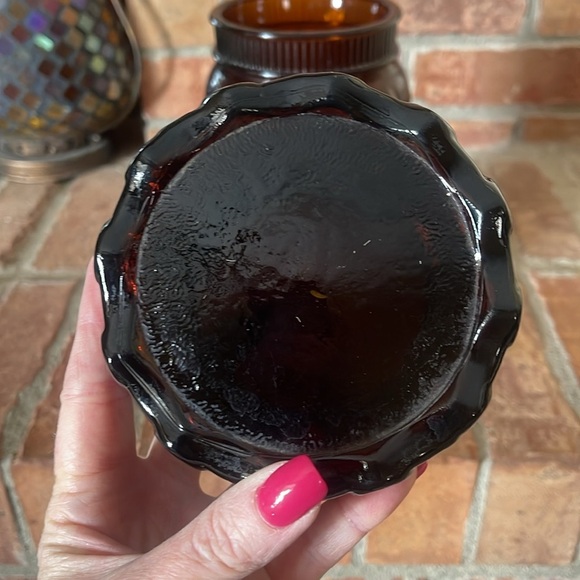 Vtg Dutch Masters The Chieftain Brown Amber Glass Indian Jar Humidor Canister - Picture 7 of 8